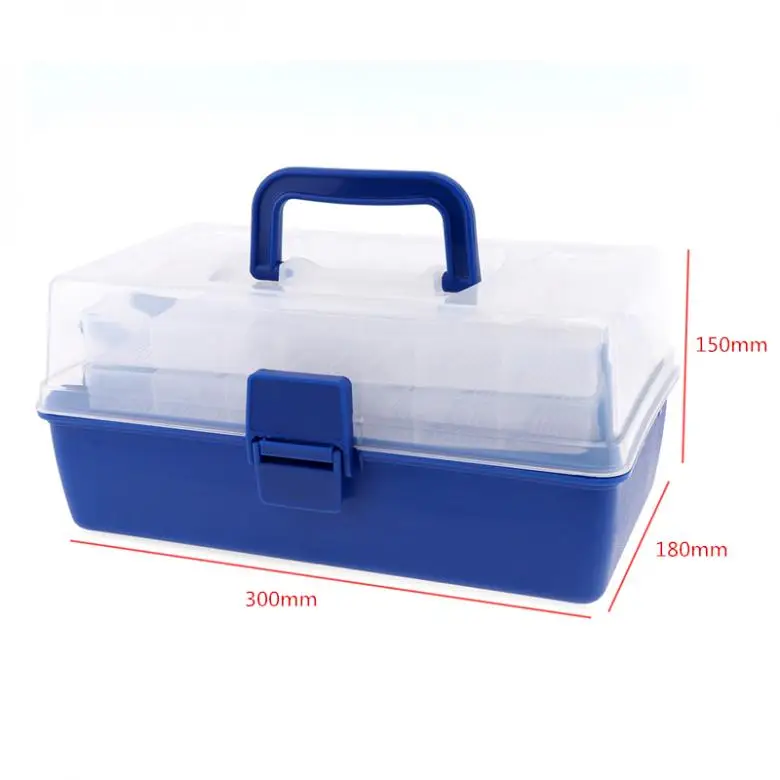 Portable 30*18*15cm Multifunctional 3 Layers Big Fishing Tackle Box with Serviceable Plastic