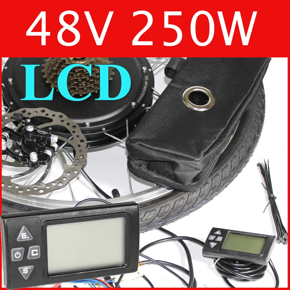 

48V 250W LCD Electric Bike Disc brake kit ,DC hub motor conversion kits ,ebike kits ,Front wheel or rear wheel 206555851