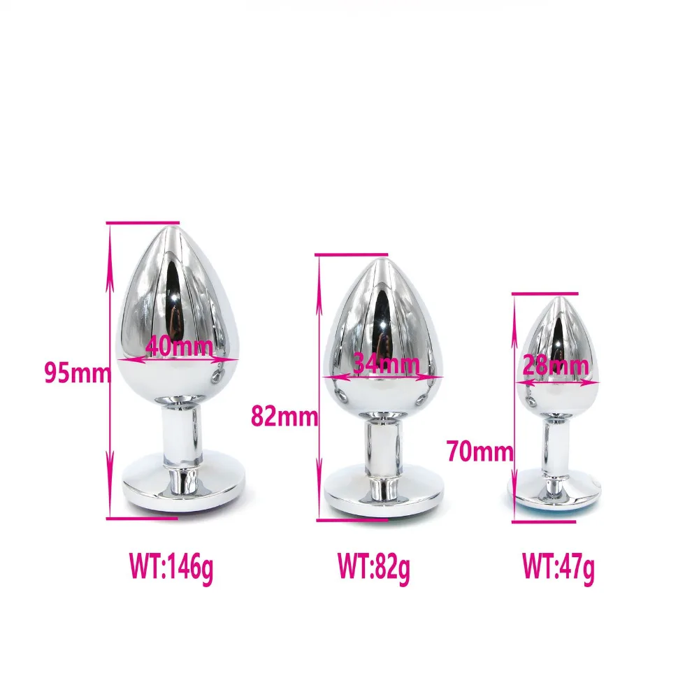 YEMA 3 Pcs/Set Stainless Steel Big Butt Anal Plug Metal Buttplug & 10 Mode Vibrator Sexy Product Sex Toys for Men Gay Women Shop