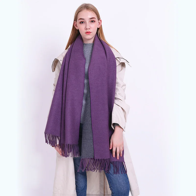 

Inventory Clearance High Quality Women Foulard Solid Warm Winter Cashmere Scarf Long Shawl Soft Pashmina Double sided