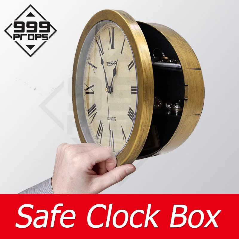 999PROPS wall clock box real life Escape room hide clues in unexpected box chamber supplier game item secret box