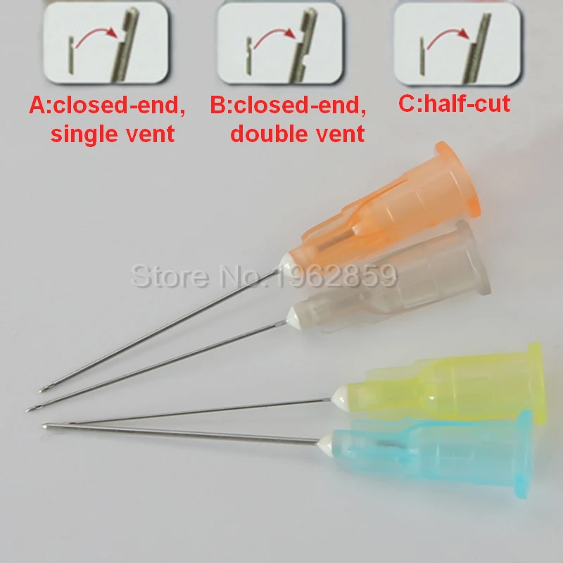 

Dental Endo Irrigation Needle Tip 30G 27G 25G End-Closed Side Hole Single vent Double Vent Half Cut Endo Syringe