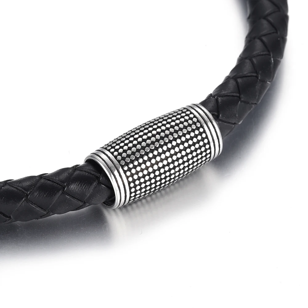 Stainless Steel Tube Beads Big Large Hole 8mm Slider Charm DIY Men Leather Cord Bracelet Making Jewelry Accessories Finding
