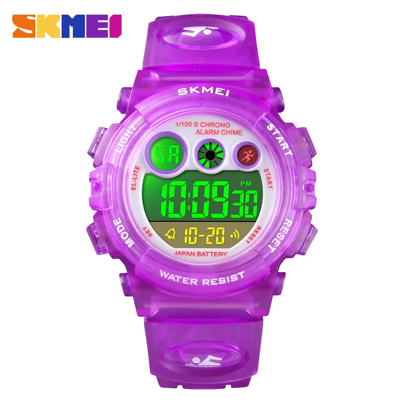 SKMEI-relojes digitales LED para niños y niñas, pulsera electrónica deportiva con alarma y fecha, 2018