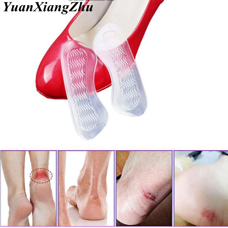 1Pair Soft Silicone Gel Women Heel Inserts protector Foot feet Care Shoe Insert Pads Insole Cushion Feet Care Accessories HD-X