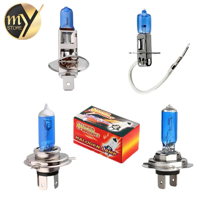 Super Bright H1 H3 H4 H7 24V 100W White Fog Lights Halogen Bulbs High Power Headlight Lamp Car Light Source auto parking