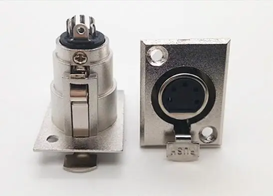 

5pcs Rectangular nickel plated five-core female card holder female socket microphone socket 5-core card