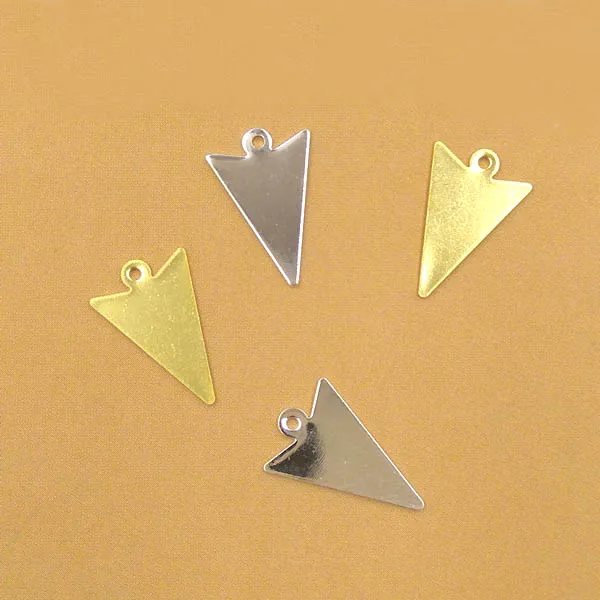 Multi-color Plated Brass Blank Vintage Arrow Shape Charms Links Wraps Connectors Jewelry DIY Findings 10x15mm