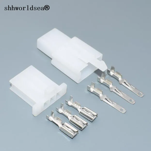 

Shhworldsea 50set Connector 2.8 3 line car connector plug 2.8mm 3p 3 pin Auto electrical wire molded connector free shipping