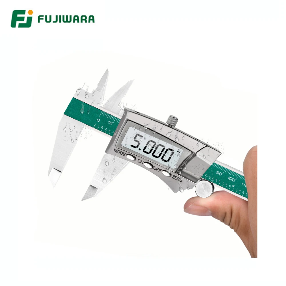 Fujiwara Display Digitale Pinza in Acciaio Inox 0-150 Mm 1/64 Frazione/Inch/Millimetro IP54 Ad Alta Precisione 0.01 Millimetri