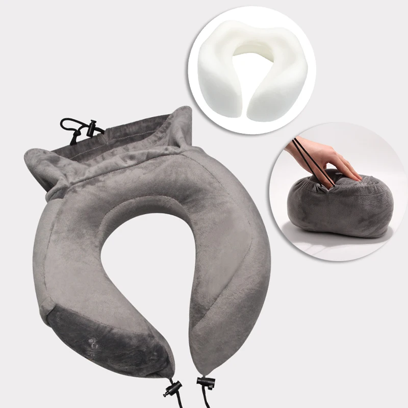 AceCamp Memory Foam Travel Neck Pillow Cozy Storage Bag Small Size Lightweight Headrest Car UShape Sleeping Airplane Comfortable