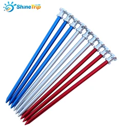 4pcs Camping Tent Pegs High Strength Aluminum Tent Nails Outdoor Tent Peg Long Cylinder Tent Accessories 23cm