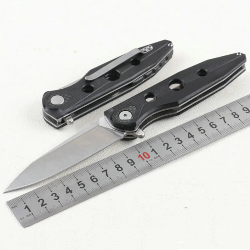 Kitchen tools new product 9CR18mov steel blade G10 Handle material Outdoor camping folding knife  portable EDC tool