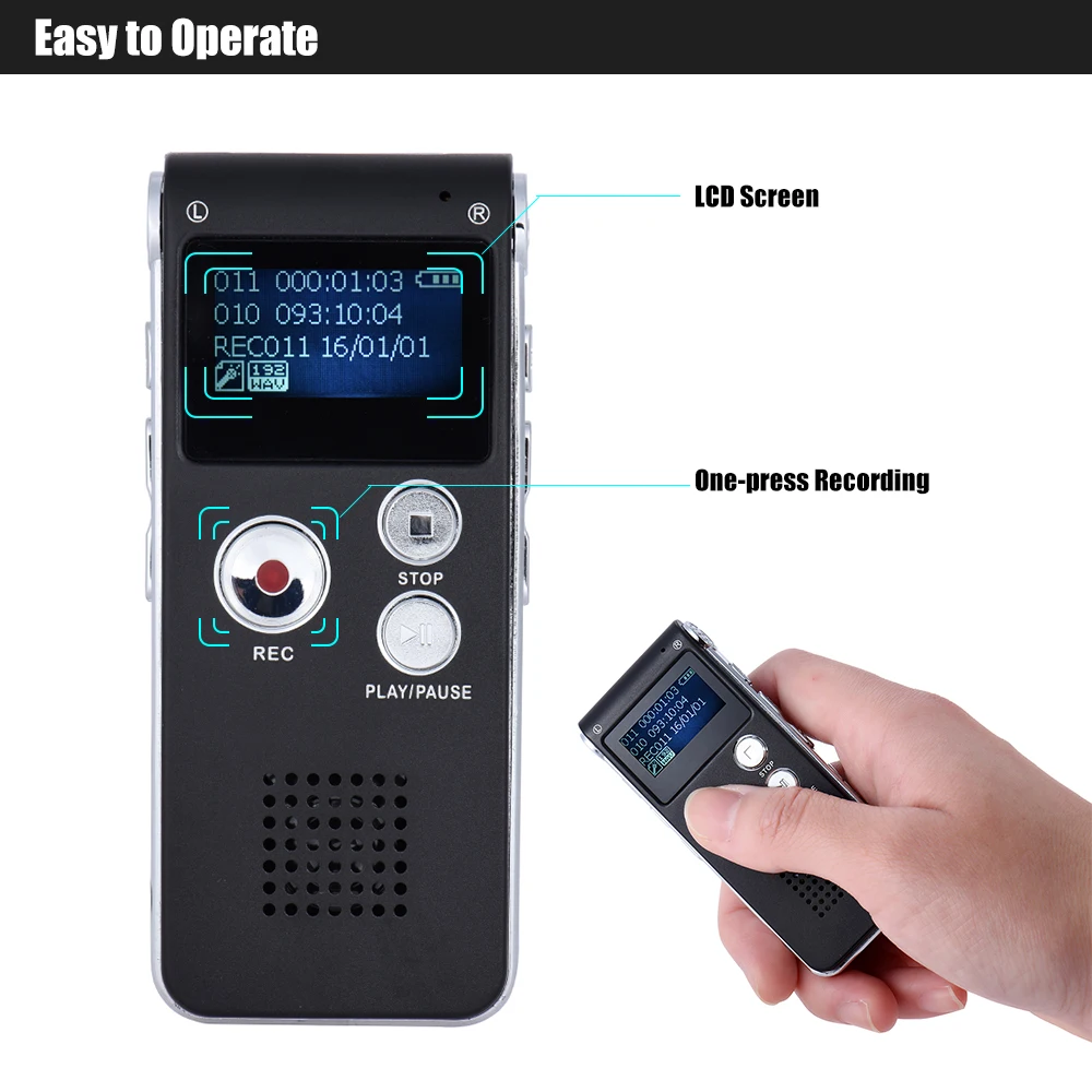 New Professional Paranormal Equipment Digital EVP Voice Activated Recorder USB US 8GB Speaker  MP3 Music Player Mini Recorder