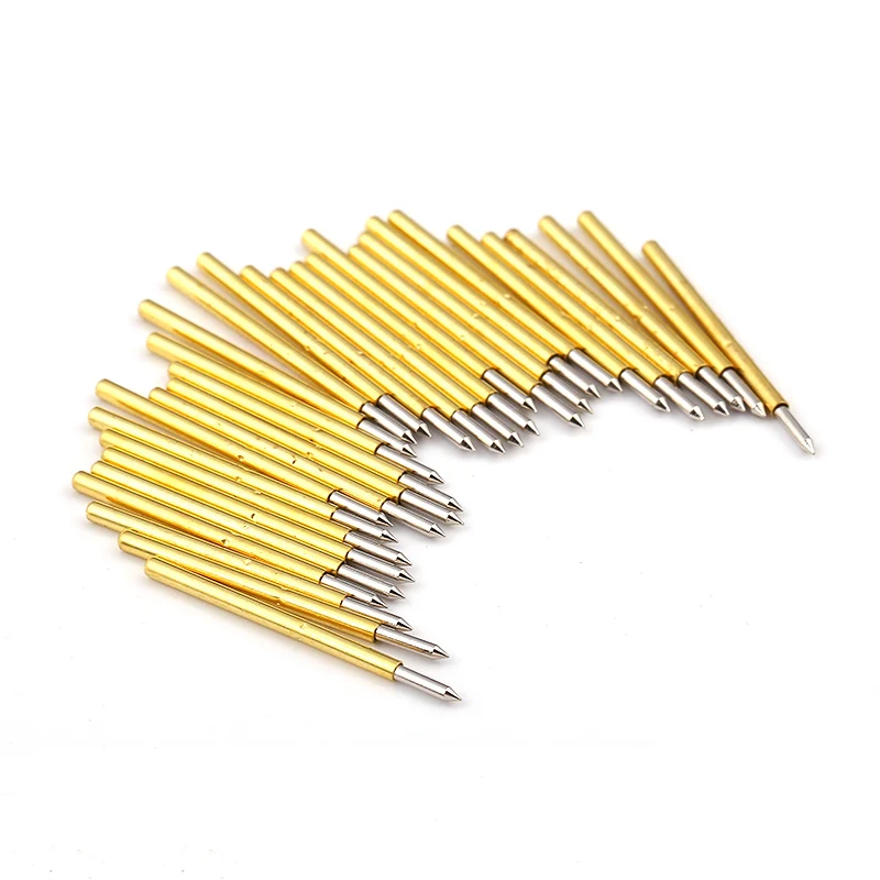 20/100pcs P160-B Spring Test Probe P160-B1 Test Pin Brass Metal Gold Pogo Pins Nickel-plated Sharp Tip Probe 23.5 or 24.5mm