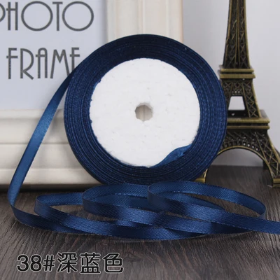 25 Yards 6mm Black Single Face Satin Ribbon Wholesale Gift Packing Christmas Ribbons Wedding Party Decorative Crafts Ribbons