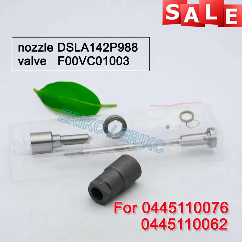 

ERIKC 0445110076 0445110062 Fuel Injector Repair Parts Nozzle DSLA142P988 Valve F00VC01003 For Bosch 0986435077 FIAT Peugeot