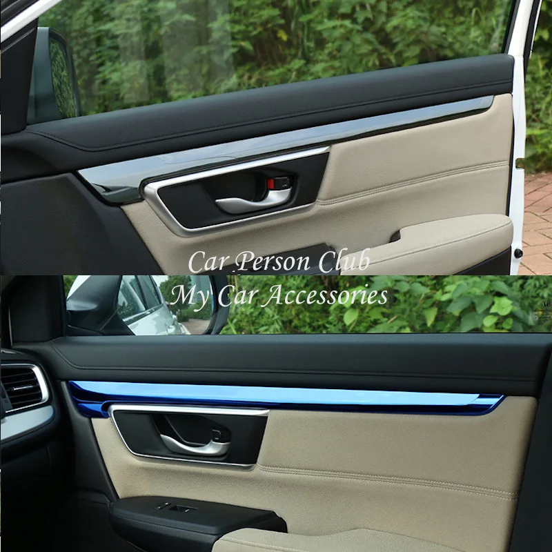 For Honda CR-V CRV 2017-2019 Interior Inner Door Strip Trims Handle Bowl Frame Panel Cover Stainless Steel Car-Styling Accessory