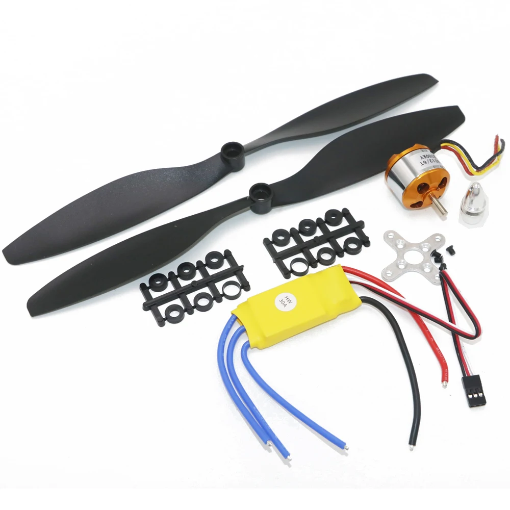 A2212 1000KV 2200KV A2208 Brushless Outrunner Motor +30A ESC+1045 Propeller(1 pair) Quad-Rotor Set for RC Aircraft Multicopter