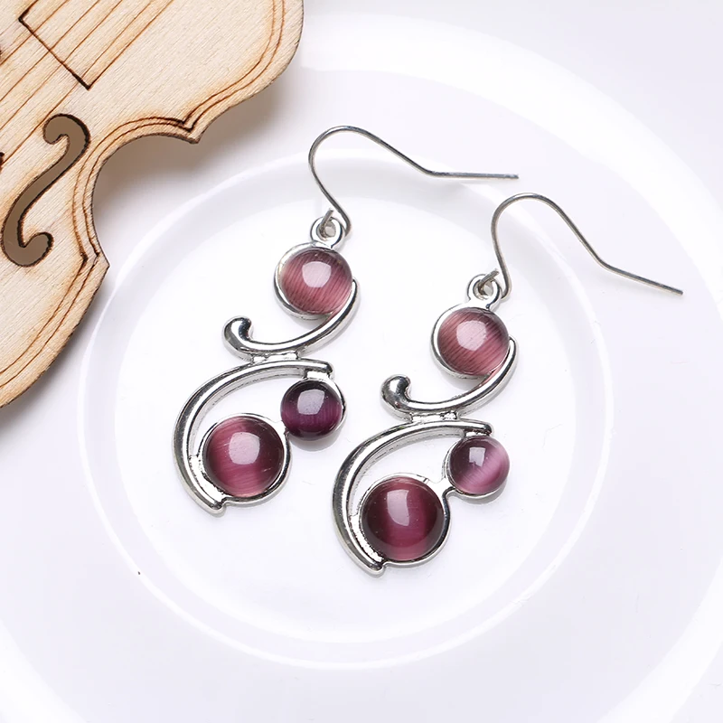 LUBOV Summer Classic Round Cat's Eye Earrings 3 Colors Fashion Jewelry For woman And Girls Christmas Party Earrings