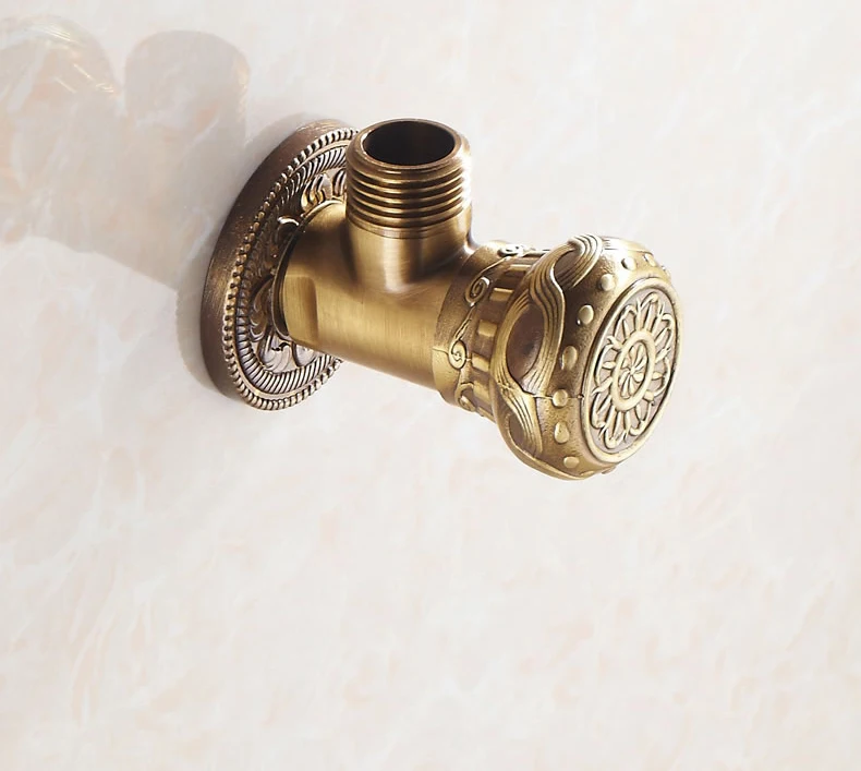 

Бронзовый угловой клапан биде, европейский античный медный рельефный кран, полностью медный смеситель для раковины, треугольник, общий холодный 2015