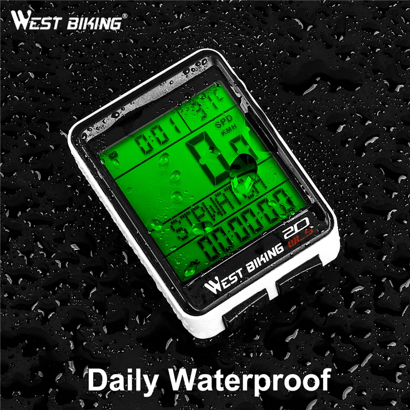 WEST BIKING LED Bicycle Computer Bike Speedometer 5 Language Wireless Bike Odometer Waterproof Cycling Bicycle Speedometer