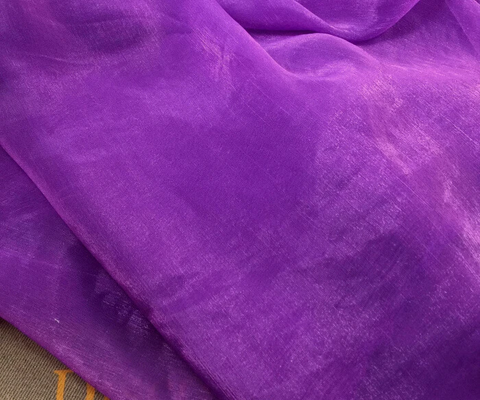 

3 meter 150cm 59" width purple crinkle shot-silk chiffon crepe fabric summer dress dance skirts screen material MM175