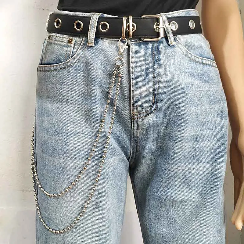 Punk Men Wallet Belt Chain Ball Metal Trousers Chain For Jeans Pants Fashion Jewelry  Unisex