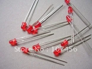 1000pcs 3mm Red Ultra Bright Diffused LED Lamps New 3mm red lens led big/wide angle led