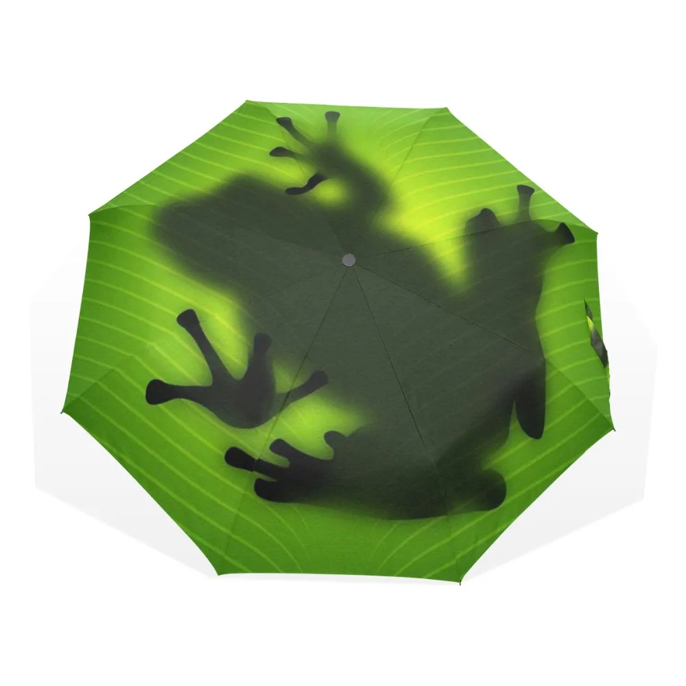 New Creative Fantasy Frog Umbrella Rain Women Sun Protection Three Folding Umbrella Male Parasol Parapluie For Outdoor Travel