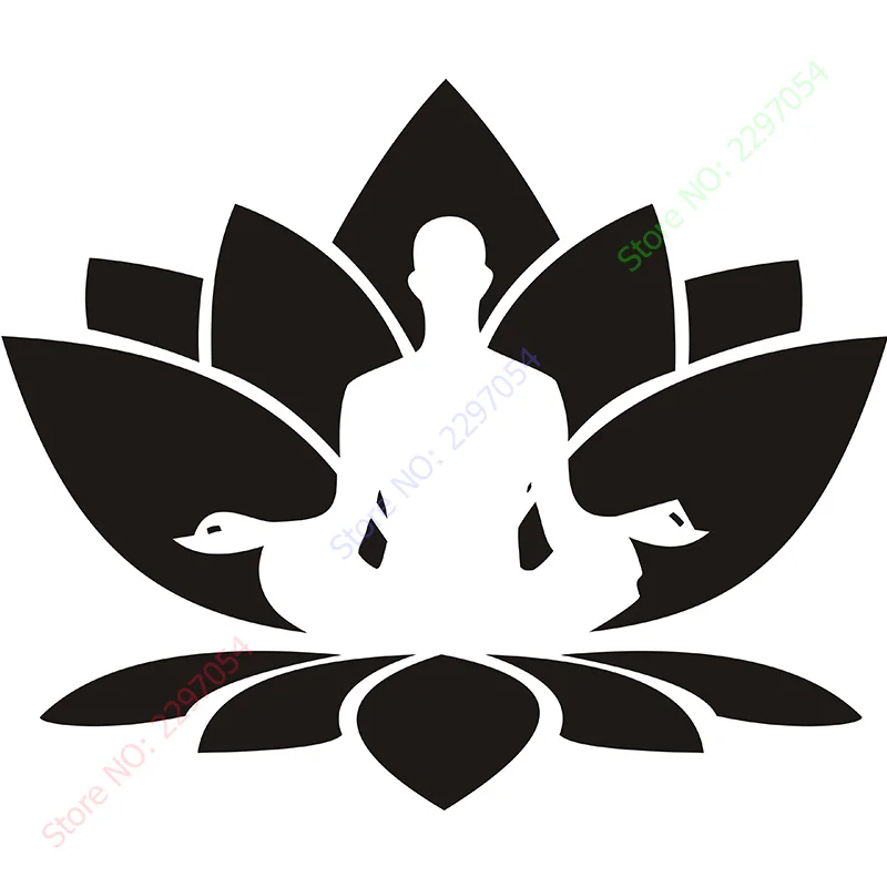 

Vinyl Wall Sticker Home Decal Wall Decal Lotus Flower Seated Buddha Meditation Yoga Studio Home Decoration
