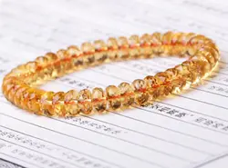 Natural Yellow Citrine Quartz Gemstone Clear Abacus Beads Bracelet Women 7mm 8mm 9mm 10mmBrazil Wealthy Stone Best Gift AAAAA