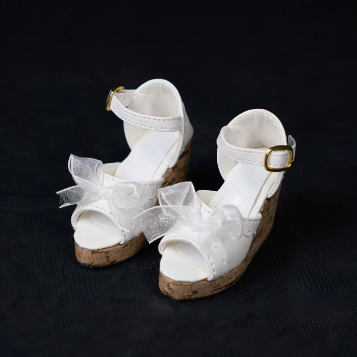 D01-P557 enfants jouet fait à la main 1/3 1/4 chaussures de poupée BJD/SD accessoires de poupée été arc talons hauts 1 paire
