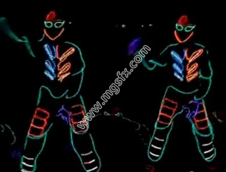 

Free shipping Neon light suit / EL Wire clothing / LED dance costume / LED Suits Robot