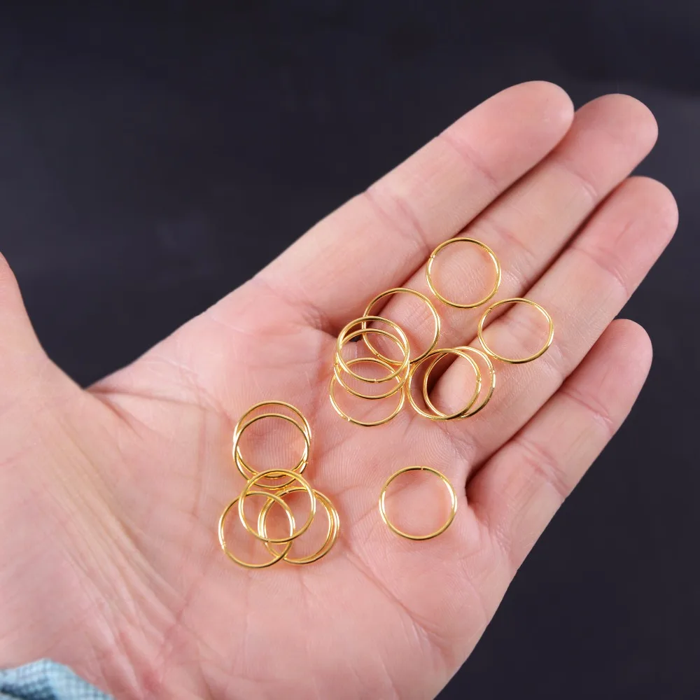 100Pcs/Lot Golden/ Silver/ Rose Gold Hair Braid Dreadlock Bead Cuff Clip Braid Hoop Circle Approx 12mm/14mm