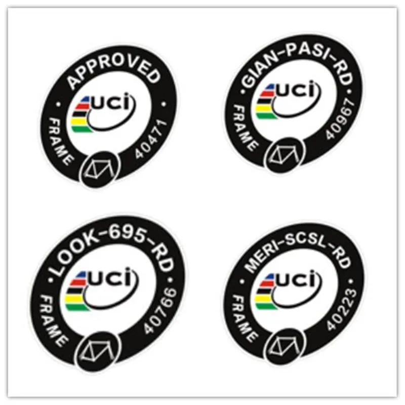 Etiqueta pequeña de certificación para bicicleta, calcomanías de bicicleta personalizadas, películas de advertencia de identificación de nombre de