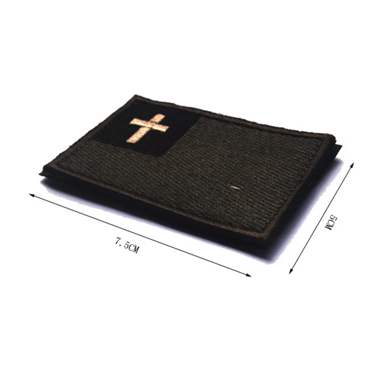 Parche bordado cruz cristiana velcro – Para equipo táctico MOLLE - imagen 3