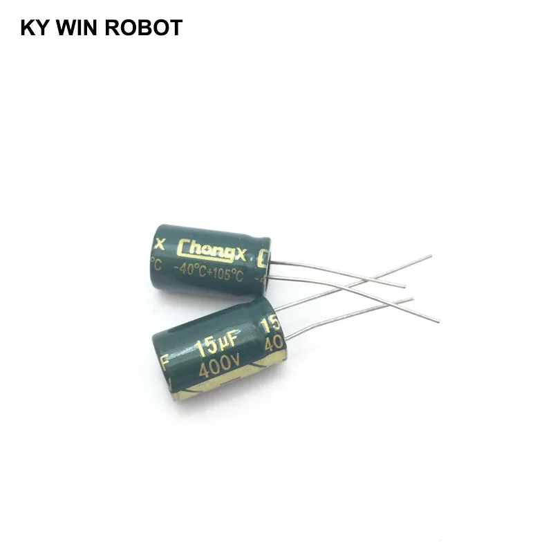 방사형 고주파 저저항 전해 콘덴서, 400V, 15UF, 400V, 10x13mm, 105C, 10 개