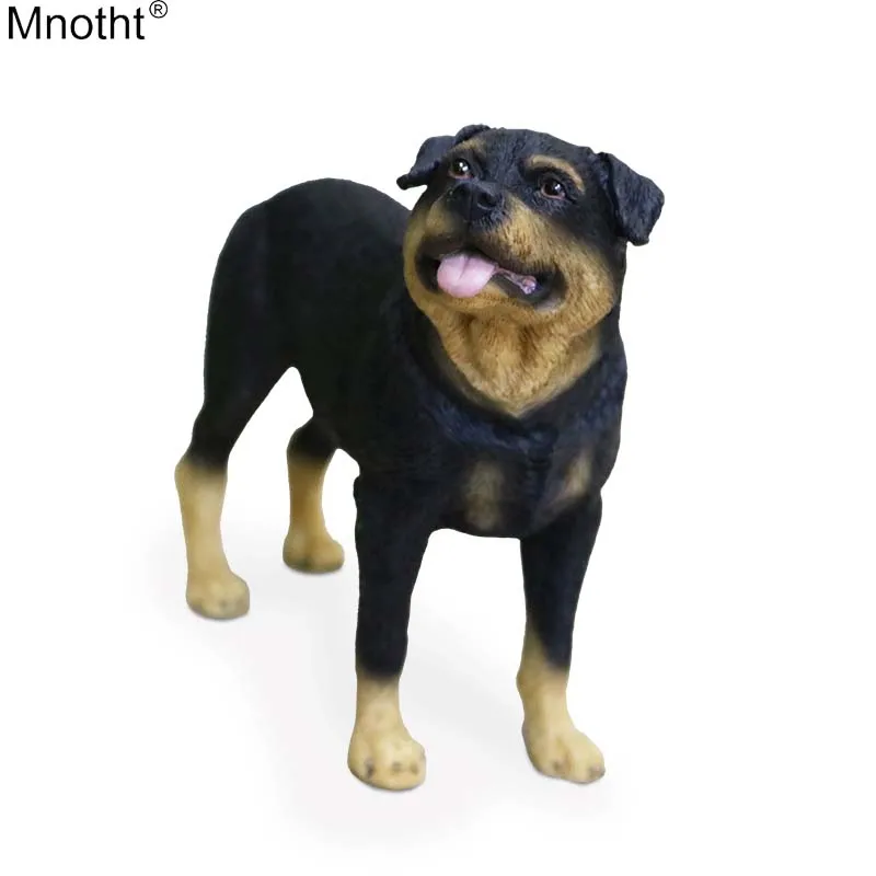 

Mnotht Mini Toy 1/6 Rottweiler Dog Simulation Standing Dog Model Resin Anmial Scene Accessory for Action Figure Collection Gift