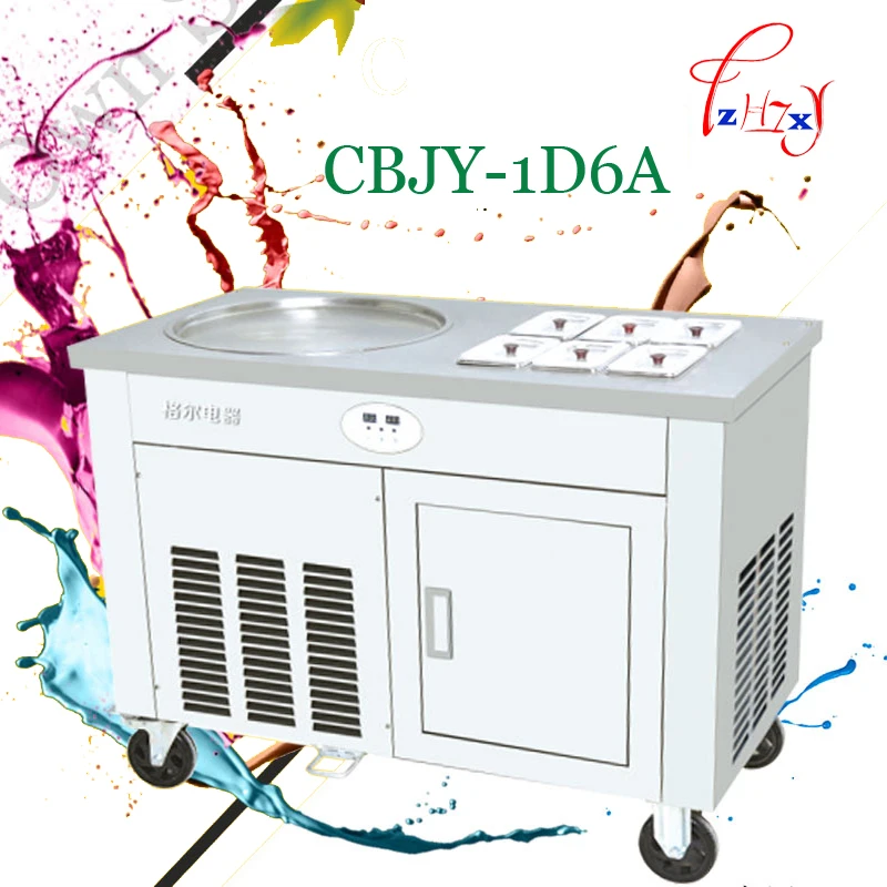 

commercial fried ice cream roll fried yogurt machine CBJY-1D6A a single pot with cold storage cabinet fried milk roll machine