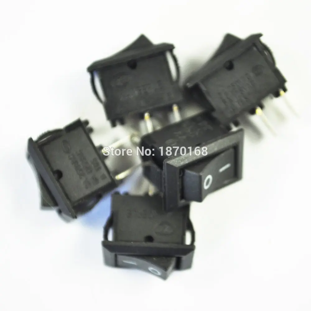 10PCS KCD4 Black 4 Pins DPST On/Off Rocker Switch AC 250V/15A 125V/20A