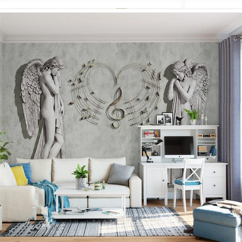 

wellyu papel de parede para quarto Custom wallpaper European angel TV background wall wallpapers for living room behang