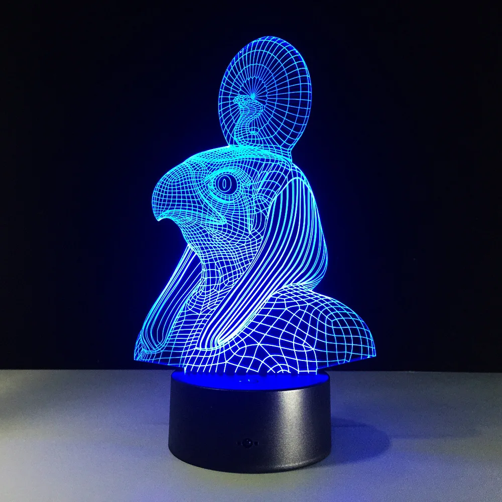 Ancient Egypt Anubis 3D Lamp LED Night Light Illusion 7 Colors Changed Xmas Toy Gift USB Light Friends Gift Home Decor Drop Ship