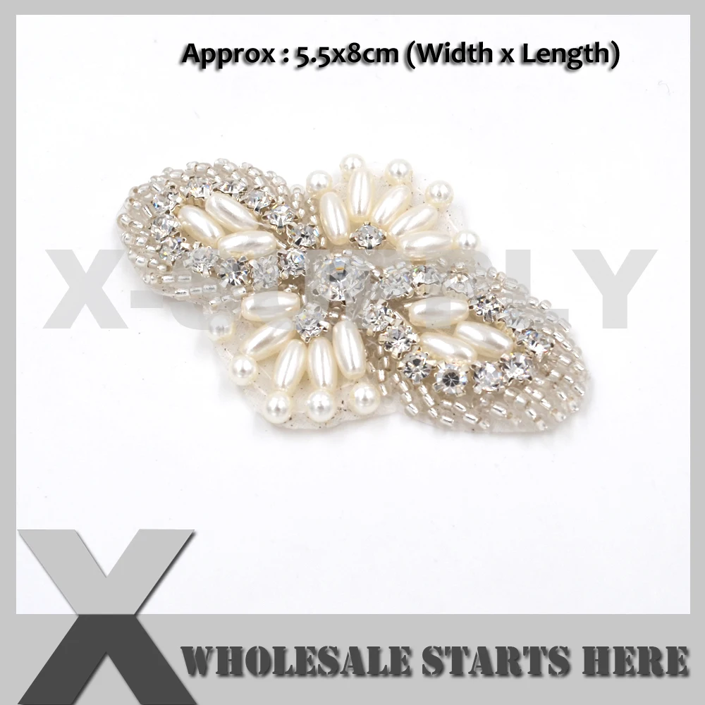 Hot Fix Crystal Rhinestone Garter Applique Motif,For Bridal Dress,For Bags,Bridal Wedding Decoration,Hair Piece,Sash,Belt,Hats