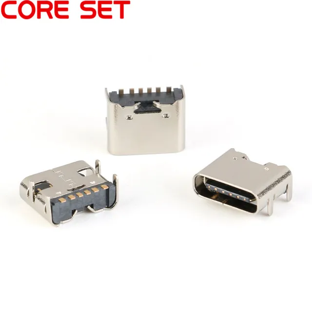 10 sztuk/partia 6 Pin SMT złącze wtykowe Micro rodzaj usb C 3.1 kobieta umieszczenie SMD DIP dla PCB projekt DIY wysoki prąd ładowania
