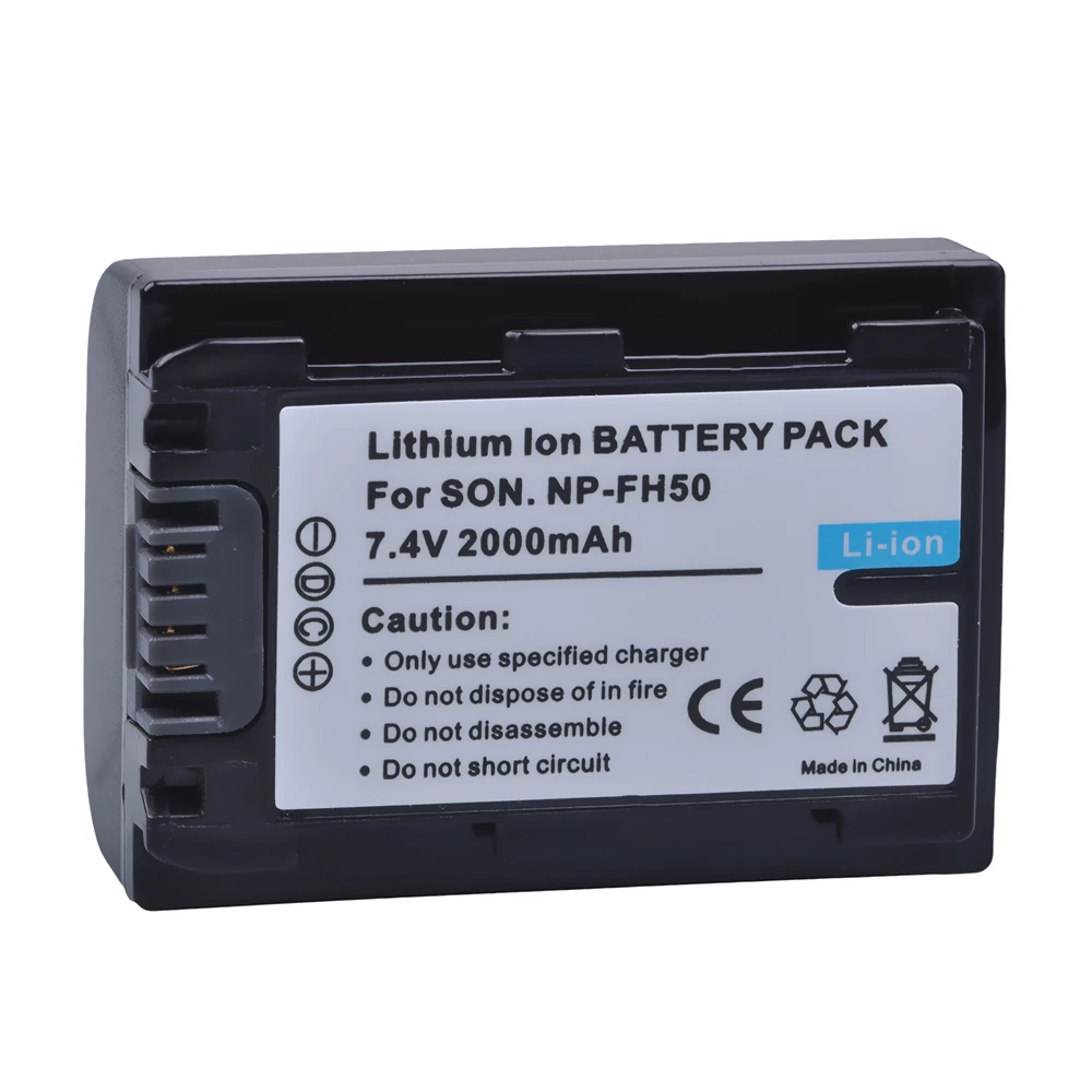 1PC 2000mAh NP-FH50 NP FH50 FH50 Camera Batteries for Sony A230 A330 A290 A390 DSC-HX1 HX100 HX200 HDR-TG1E TG3 TG5 TG7