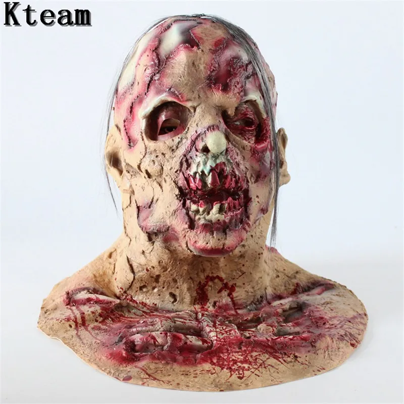 2019 New Halloween Adult Mask Zombie Mask Latex Bloody Scary Extremely Disgusting Full Face Mask Costume Party Cosplay Prop