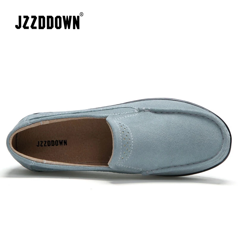 JZZDDOWN Platform Women shoes Genuine Leather Sneakers Ladies Shoes Wedges winter Casual Shoe Loafers Plus Size female shoe