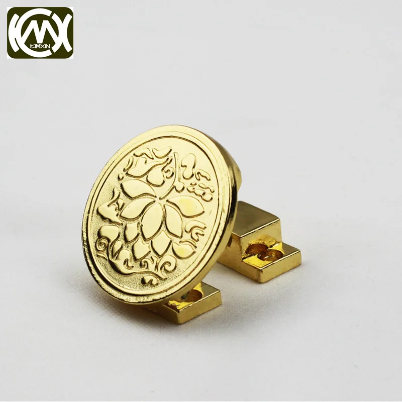 KIMXIN Hardware factory High-grade wooden box hardware accessories Golden lotus pattern die cast lock Exempt postage W-009golden