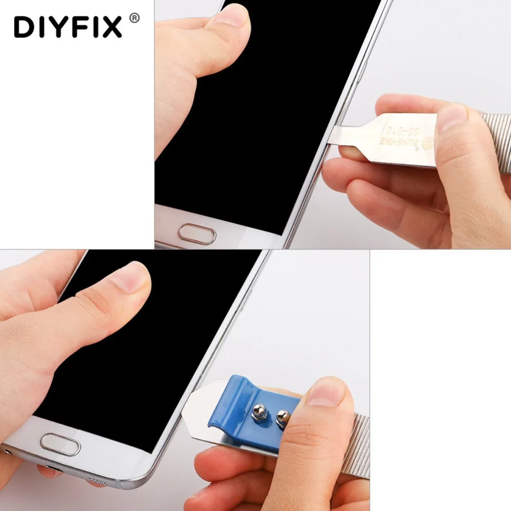 Инструменты для разборки и ремонта DIYFIX с двумя концами, открытая рама, из нержавеющей стали, противоскользящий кронштейн для iPhone, iPad, Samsung, инструмент для ремонта